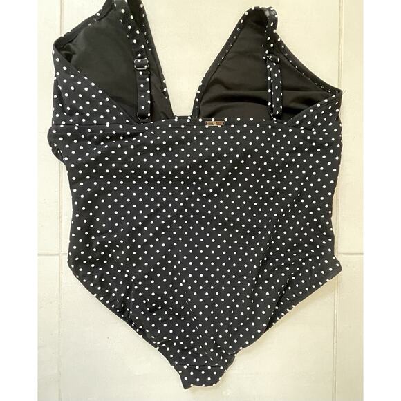 Lauren Ralph Lauren Swim One Piece Swimsuit Polka Dot Swimwear - Picture 8 of 10